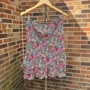 Harold’s Silk Ruffle Floral Skirt